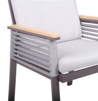 Garden Pleasure Gartenstühle mit Armlehnen DENIA beige, Metall, 2 St.
