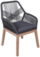 Garden Pleasure Sitzgruppe ARVADA/POMONA anthrazit, natur Holz, 5-teilig