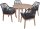 Garden Pleasure Sitzgruppe ARVADA/POMONA anthrazit, natur Holz, 5-teilig