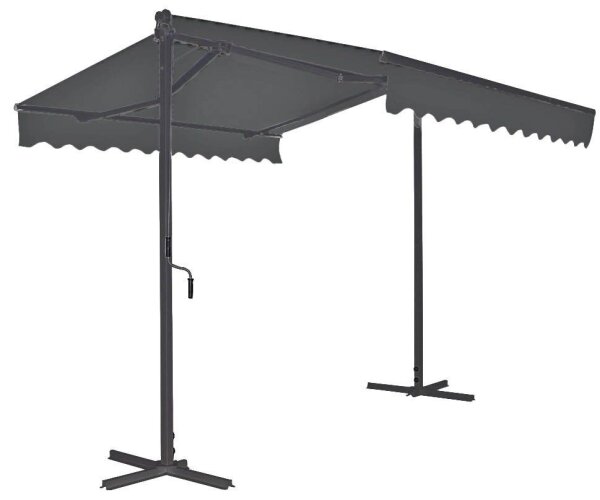 Garden Pleasure Standmarkise grau 300,0 x 300,0 cm