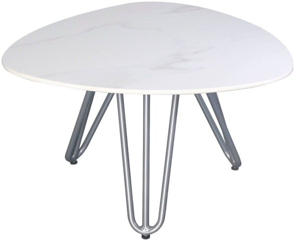 Garden Pleasure SILENA Beistelltisch dreieckig abgerundet Stein grau 68,0 x 68,0 x 39,0 cm, 1 St.