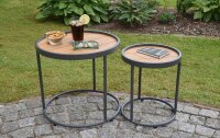 Garden Pleasure SILEA Beistelltische-Set rund Kunststoff...