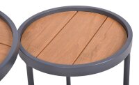 Garden Pleasure SILEA Beistelltische-Set rund Kunststoff anthrazit, 1 Set
