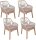 Garden Pleasure Gartenstühle mit Armlehnen POMONA beige, Holz, 4 St.
