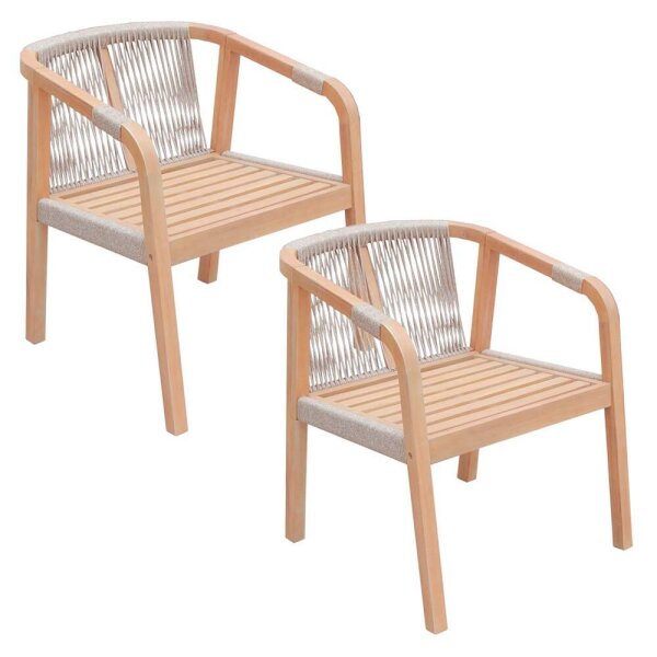 Garden Pleasure Gartenstühle BOGOTA beige, Holz, 2 St.