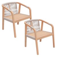 Garden Pleasure Gartenstühle BOGOTA beige, Holz, 2 St.