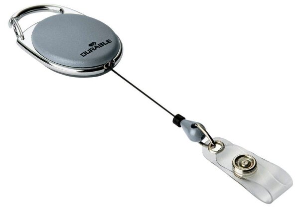 DURABLE Ausweishalter JOJO STYLE 832410, Druckknopfschlaufe, grau, 10 St.