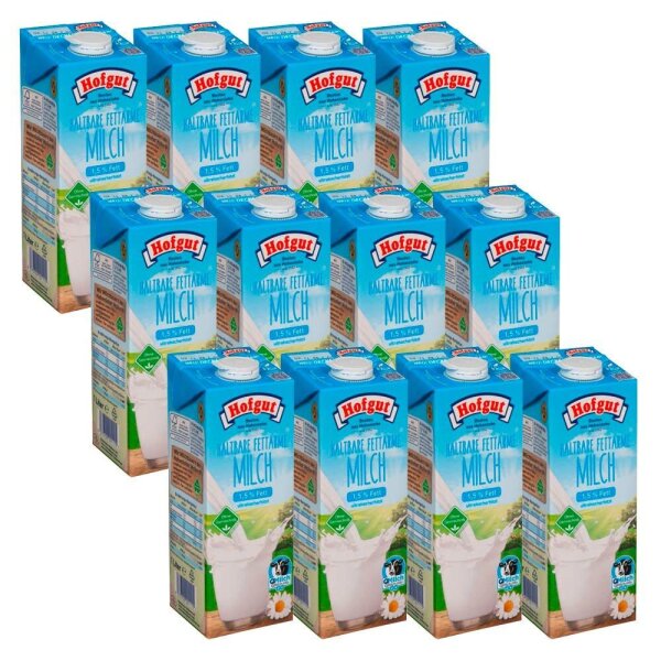 Hofgut fettarme H-Milch Milch 1,5 % 12x 1,0 l