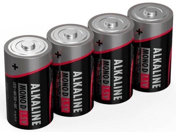 ANSMANN Batterien Red Alkaline Alkali-Mangan Mono D 1,5 V, 4 St.