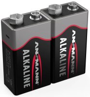 ANSMANN Batterien Red Alkaline Alkali-Mangan E-Block 9,0 V, 2 St.