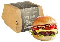 PAPSTAR Burger-Boxen Good Food braun, grau 9,0 x 9,0 cm,...