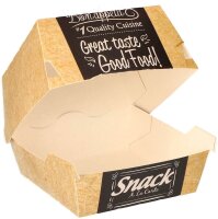 PAPSTAR Burger-Boxen Good Food braun, grau 9,0 x 9,0 cm, 50 St.