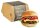 PAPSTAR Burger-Boxen Good Food braun, grau 9,0 x 9,0 cm, 50 St.