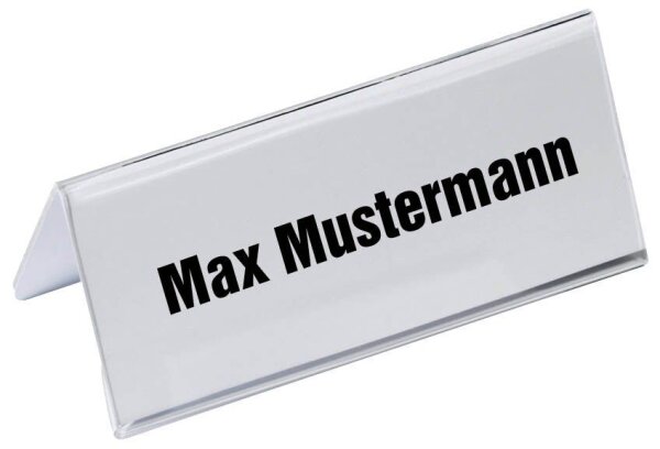 DURABLE Tischnamensschilder transparent 15,0 x 6,1 cm, 10 St.