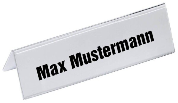 DURABLE Tischnamensschilder transparent 21,0 x 6,1 cm, 10 St.