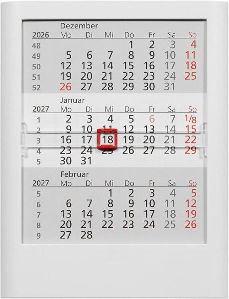 Tischkalender Einsteckkalender 2026/2027 weiß, 1 St.