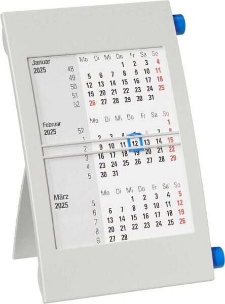 Tischkalender Drehkalender 2026/2027 grau/blau, 1 St.