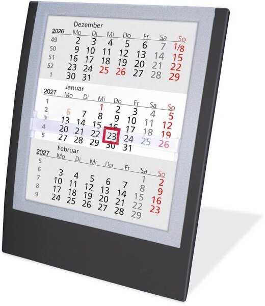 Tischkalender Einsteckkalender 2026/2027 schwarz/grau, 1 St.
