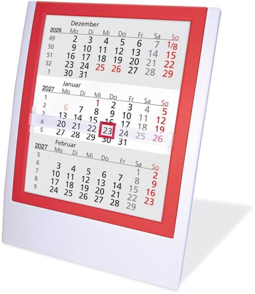 Tischkalender Einsteckkalender 2026/2027 weiß/rot, 1 St.