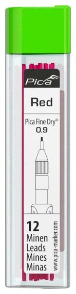 Pica Fine Dry 7031 Ersatzminen für Tieflochmarker-Bleistift rot 0,9 mm, 12 St.