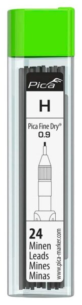 Pica Fine Dry 7050 Ersatzminen für Tieflochmarker-Bleistift grau H 0,9 mm, 24 St.