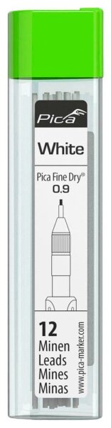 Pica Fine Dry 7032 Ersatzminen für Tieflochmarker-Bleistift weiß 0,9 mm, 12 St.
