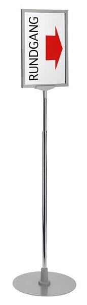 LMG Infoständer Exclusiv silber DIN A4 52,0 x 52,0 x 100,0 - 170,0 cm, 1 St.