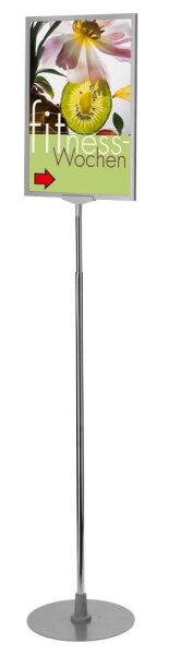 LMG Infoständer Exclusiv silber DIN A3 52,0 x 52,0 x 100,0 - 170,0 cm, 1 St.