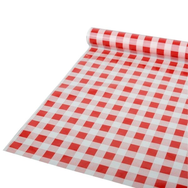 STARPAK Tischdecke Karo rot, weiß 80,0 cm x 50,0 m, 1 St.