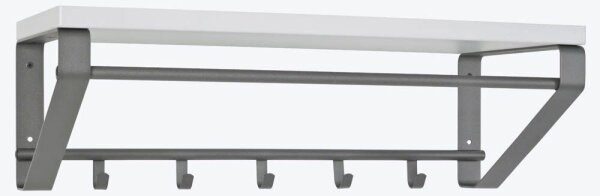 HAKU Möbel Wandgarderobe 13845 anthrazit Metall 5 Haken 70,0 x 23,0 cm, 1 St.