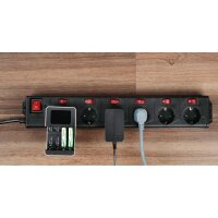 hama 6+1 XL 6-fach Steckdosenleiste mit Überspannungsschutz 1,4 m schwarz