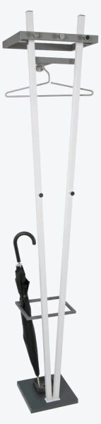 HAKU Möbel Wandgarderobe 14367 weiß Metall 5 Haken 34,0 x 183,0 cm  ( 14367 )