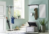 HAKU Möbel Wandgarderobe 14367 weiß Metall 5 Haken 34,0 x 183,0 cm  ( 14367 )