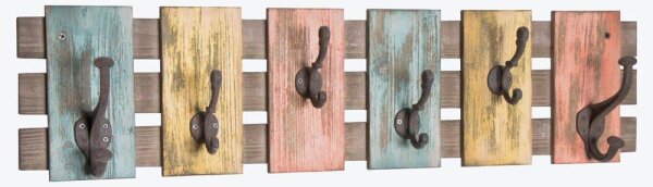 HAKU Möbel Wandgarderobe 13909 bunt Holz 6 Haken 81,0 x 20,0 cm, 1 St.