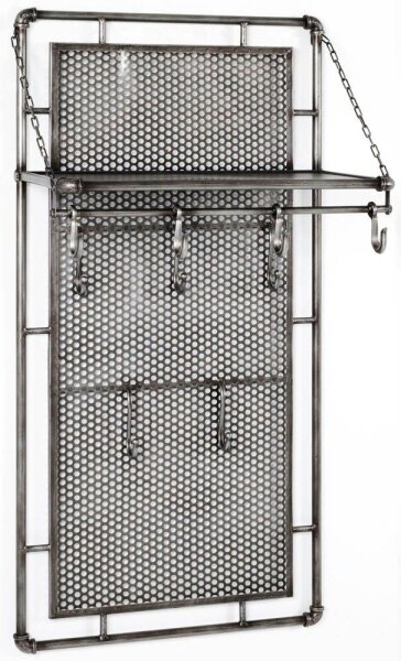 HAKU Möbel Wandgarderobe 15889 anthrazit Metall 9 Haken 60,0 x 120,0 cm, 1 St.