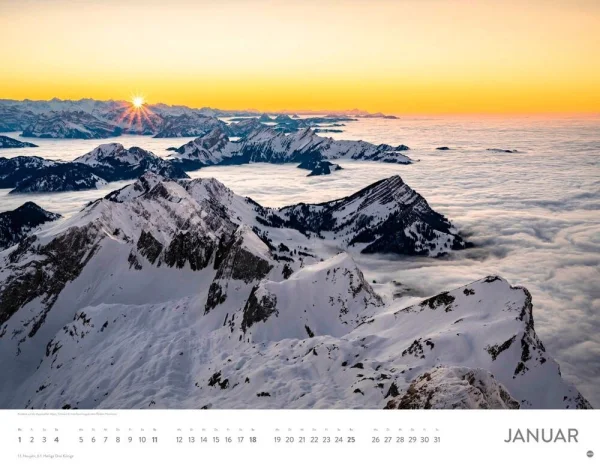 Heye Monats-Wandkalender Faszination Alpen 2026, 1 St.