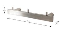 HAKU Möbel Wandgarderobe 16744 silber Metall 3 Haken 26,0 x 4,0 cm, 1 St.