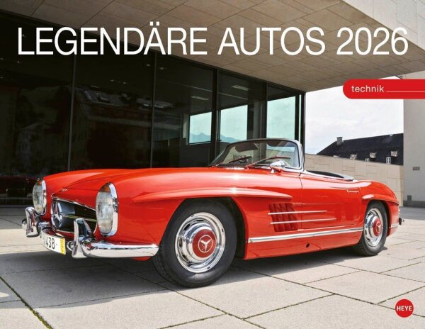 Heye Monats-Wandkalender LEGENDÄRE AUTOS 2026, 1 St.  ( 22160 )