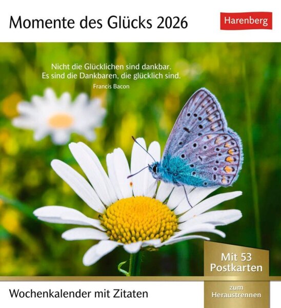 Harenberg Postkartenkalender Momente des Glücks 2026, 1 St.