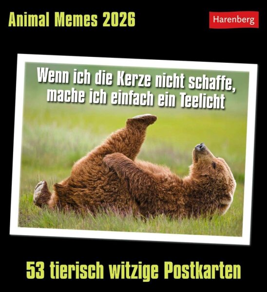 Harenberg Postkartenkalender Animals Memes 2026, 1 St.