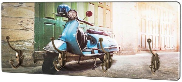 HAKU Möbel Wandgarderobe 17997 Motorroller Holz 4 Haken 50,0 x 20,0 cm, 1 St.
