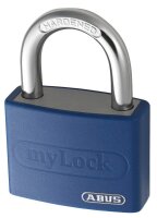 ABUS Vorhängeschloss myLock T65AL/40 blau, 1 St.