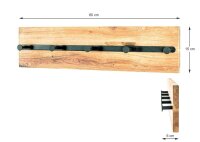 HAKU Möbel Wandgarderobe 22314 braun Holz 5 Haken...