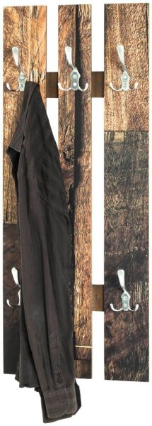 HAKU Möbel Wandgarderobe 19890 Holzmaserung Holz 5 Haken 40,0 x 100,0 cm, 1 St.