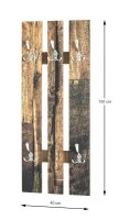 HAKU Möbel Wandgarderobe 19890 Holzmaserung Holz 5 Haken 40,0 x 100,0 cm, 1 St.