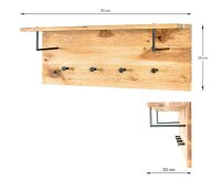 HAKU Möbel Wandgarderobe 22359 braun Holz 4 Haken...