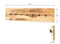HAKU Möbel Wandgarderobe 22358 braun Holz 7 Haken 80,0 x 20,0 cm, 1 St.