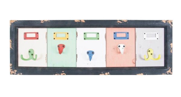 HAKU Möbel Wandgarderobe 28949 bunt Holz 4 Haken 66,0 x 21,0 cm, 1 St.