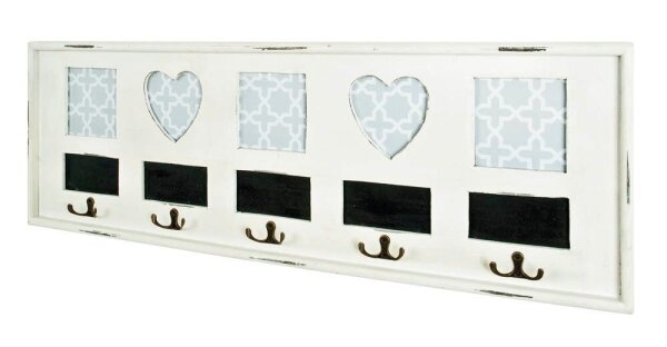 HAKU Möbel Wandgarderobe 28321 weiß Holz 5 Haken 77,0 x 26,0 cm, 1 St.