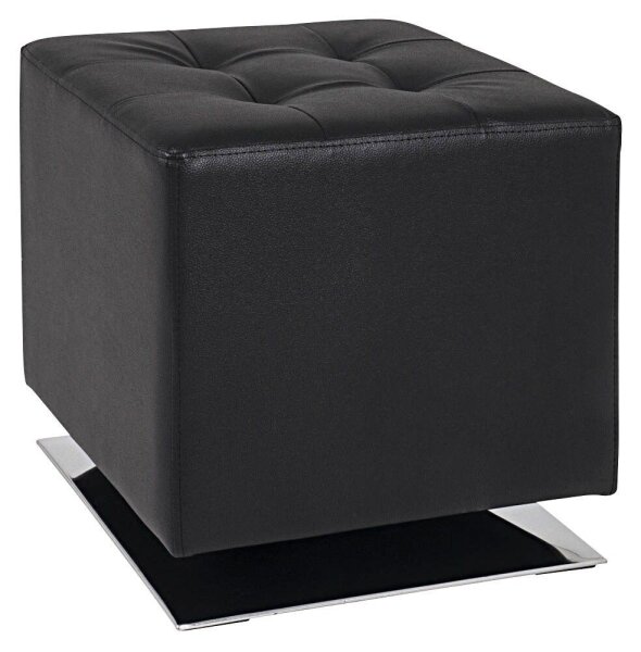 HAKU Möbel Wohnzimmer-Hocker 30588 schwarz Kunstleder, 1 St.